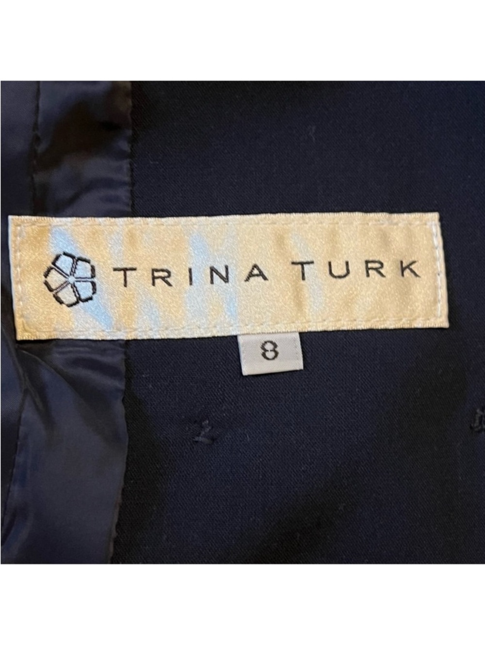 Trina Turk Navy Blue Blazer with gold metal buttons size eight (8) - Picture 6 of 11